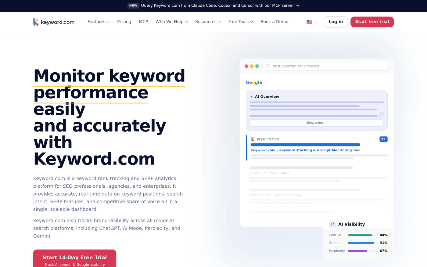Keyword.com AI Tracker homepage