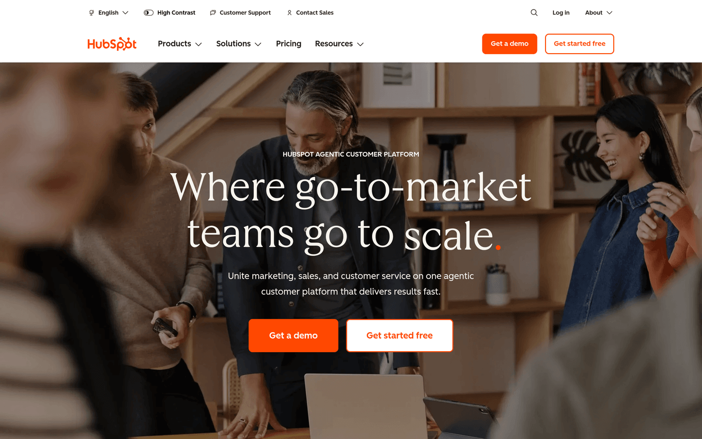 HubSpot AEO and AI search visibility product homepage