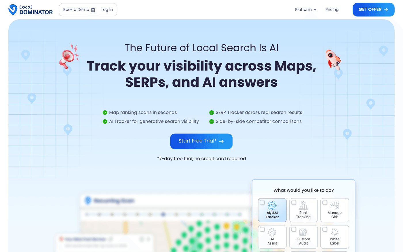Local Dominator local SERP tracking and competitive insights dashboard