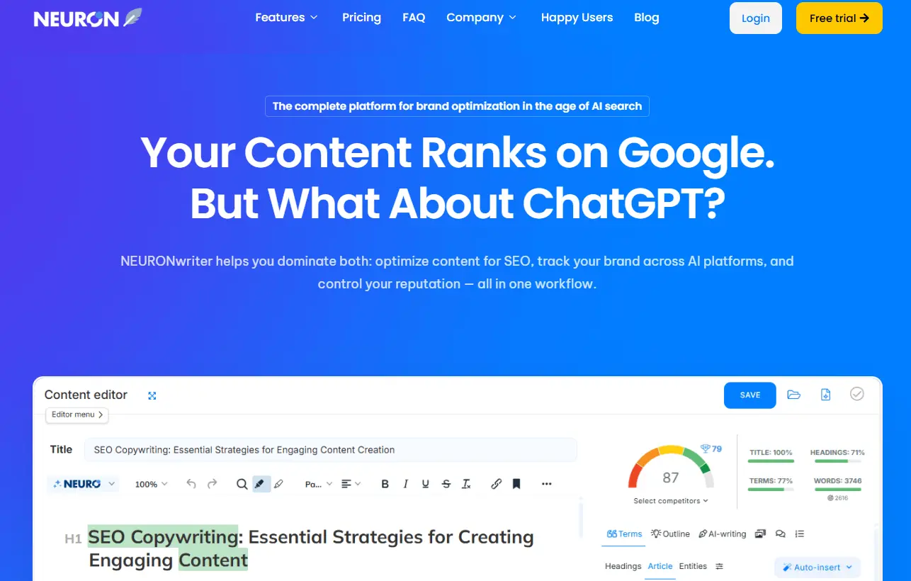 8 best NeuronWriter alternatives for SEO content optimization