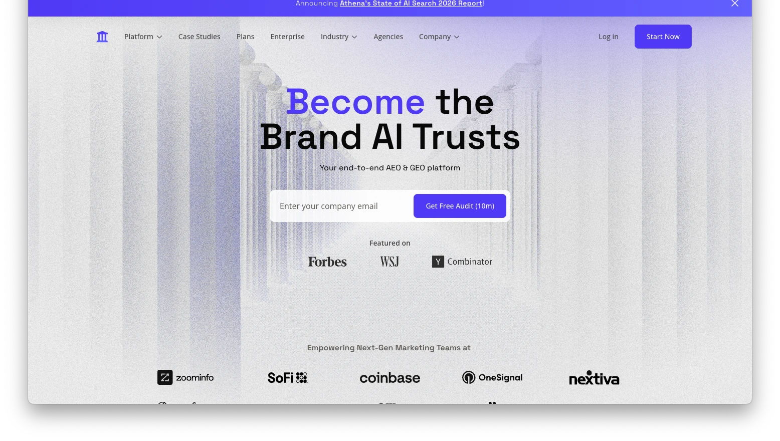 AthenaHQ home page