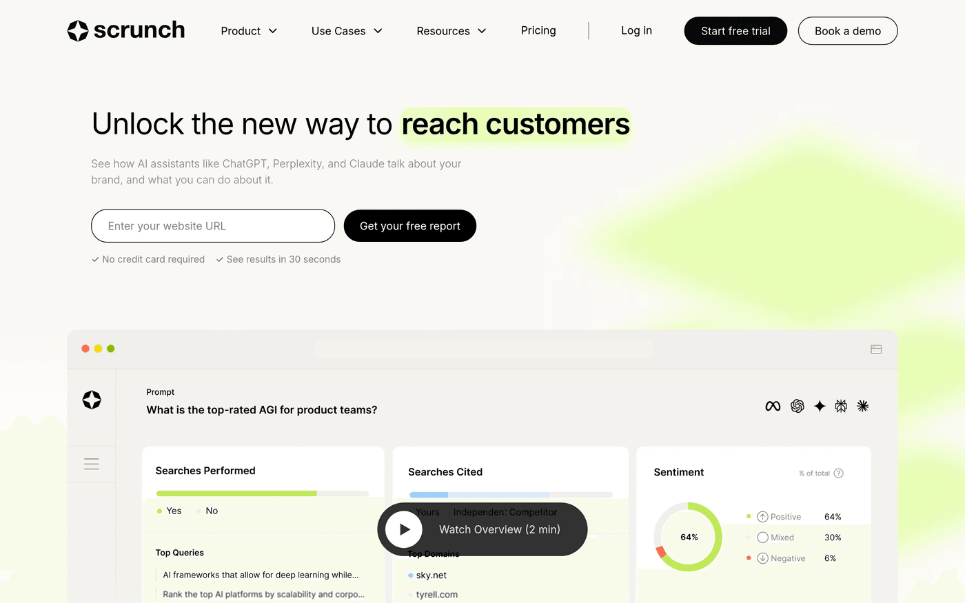 Scrunch AI monitoring and Agent Experience Platform homepage
