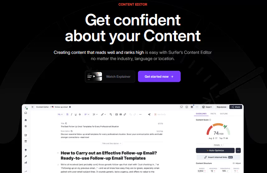 Surfer content editor
