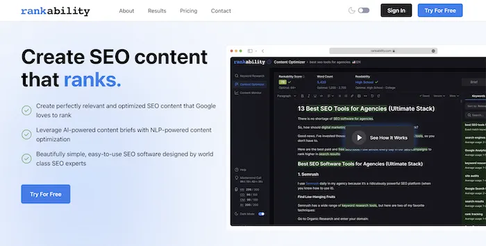 Rankability SEO Platform