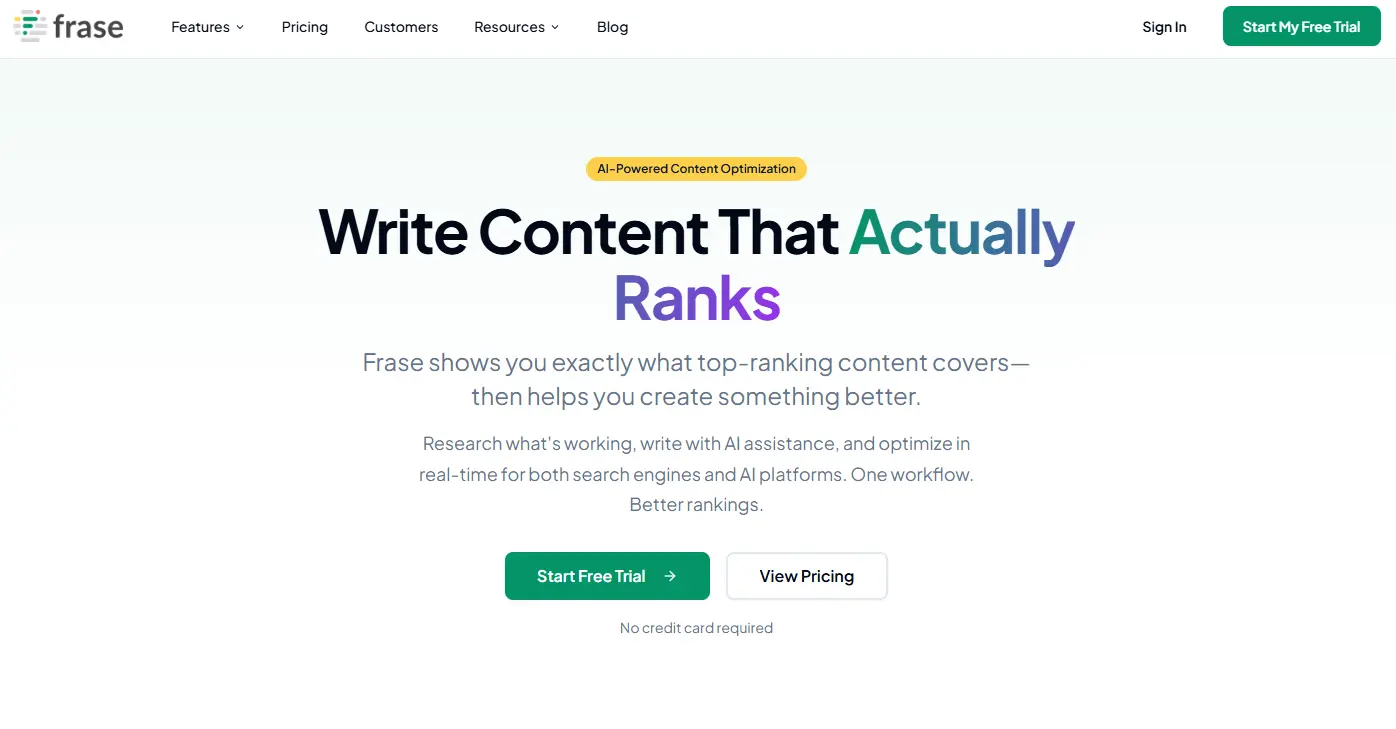 Frase content optimization
